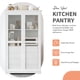 thumbnail image 3 of TOPMAX 44.7x20x75inch Kitchen Pantry, Freestanding Kitchen Storage Cabinet Display Cabinet with Glass Doors and 4 Built-in Drawers for Living Room, Home Office, White, 3 of 3