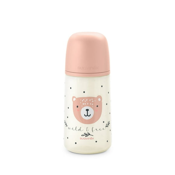 Mamadera 270 Ml Fisiologica Silicona Wild Rosa
