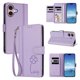 thumbnail image 2 of Funda Cartera Trébol para iPhone 16 con Ranuras Tarjetas y Carga Inalámbrica Morado claro, 2 of 6