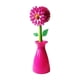 thumbnail image 1 of Cepillo de limpieza con forma de flor, para sartenes, ollas, platos, cepillos, herramienta creativa de limpieza de cocina, color rosa y rojo, 1 of 5