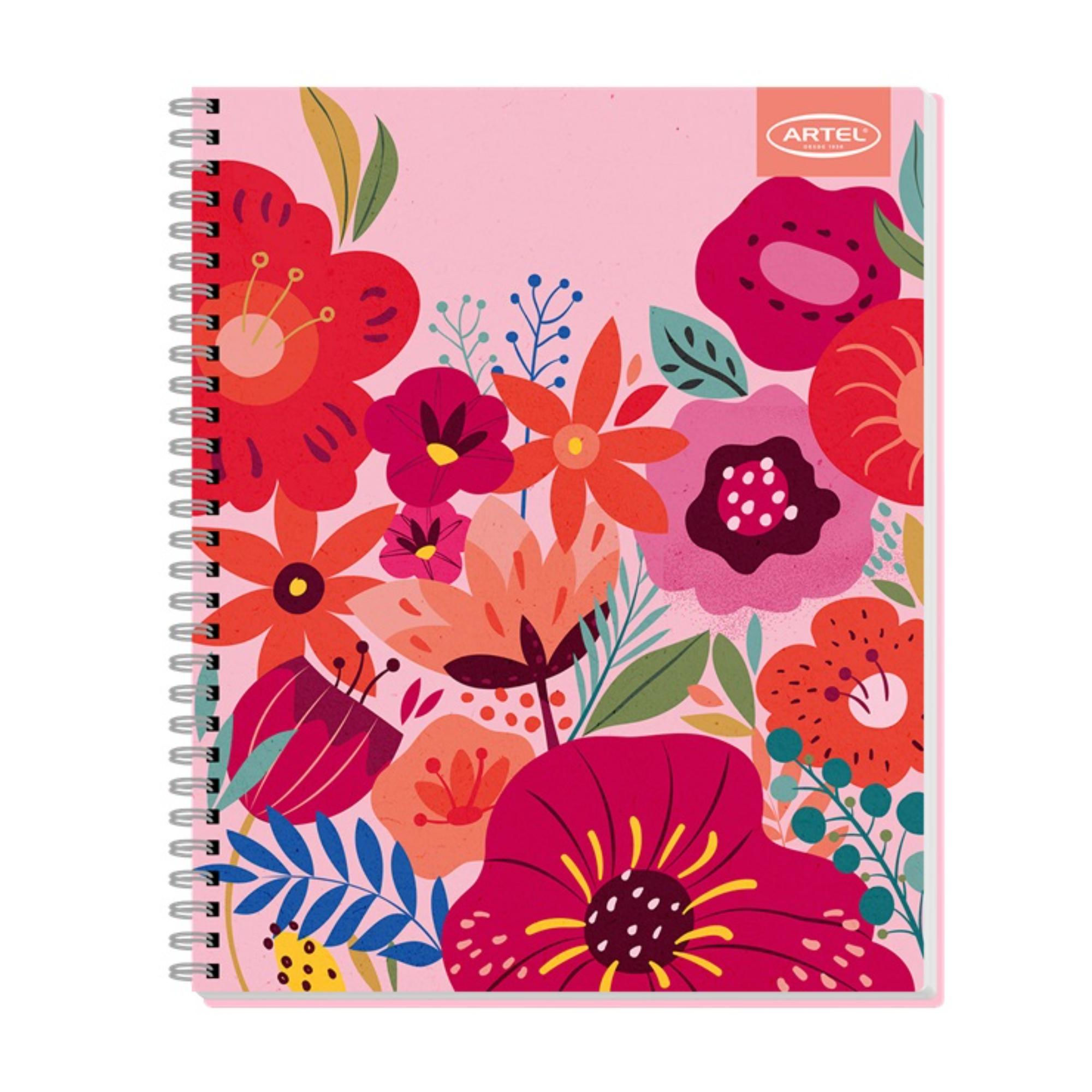 Cuaderno Univ 100h 7mm Floral Artel