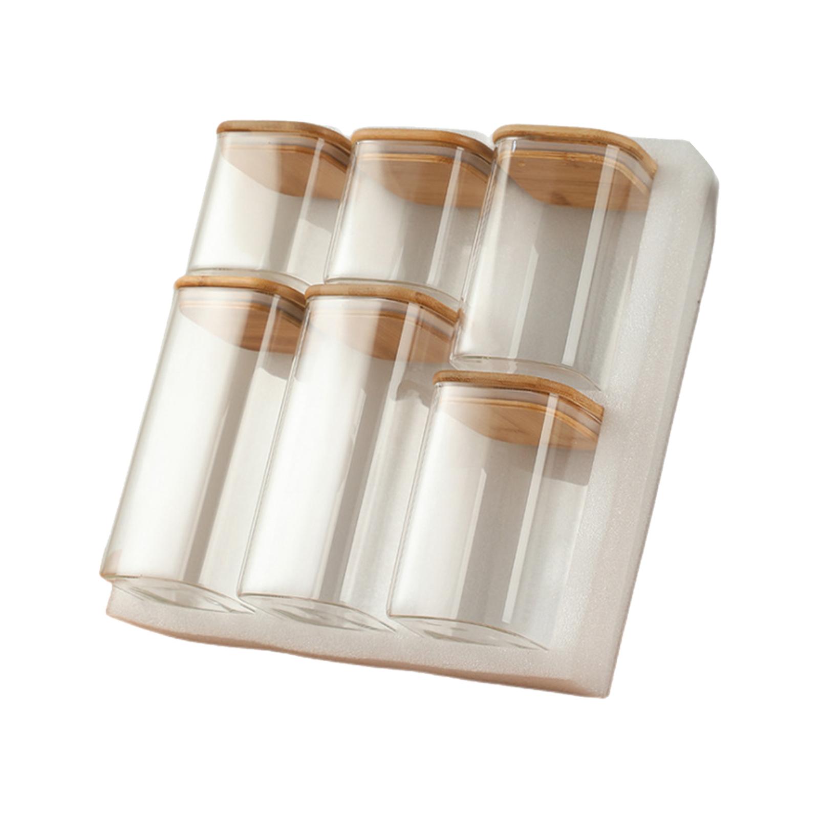 Magideal - Tarro De Vidrio Transparente Para Almacenamiento De Alimentos, Organización De Cocina, Tarros De Vidrio Multifuncionales, Tapa De Bambú Para El Hogar,