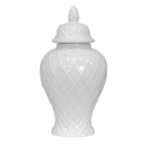 Bothyi - Tarro De Jengibre De Cerámica Moderno Con Tapa Tarro De Almacenamiento De Porcelana Arreglo Floral 20X20X42Cm