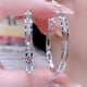thumbnail image 2 of Aretes de Aro Grandes de Plata para Mujer, Aretes de Aro de Cristal de Circonia Cúbica, Poste de Plata Esterlina 925 Hipoalergénico Aretes de Círculo Grande, Joyería de Moda Brillante Regalo para, 2 of 5