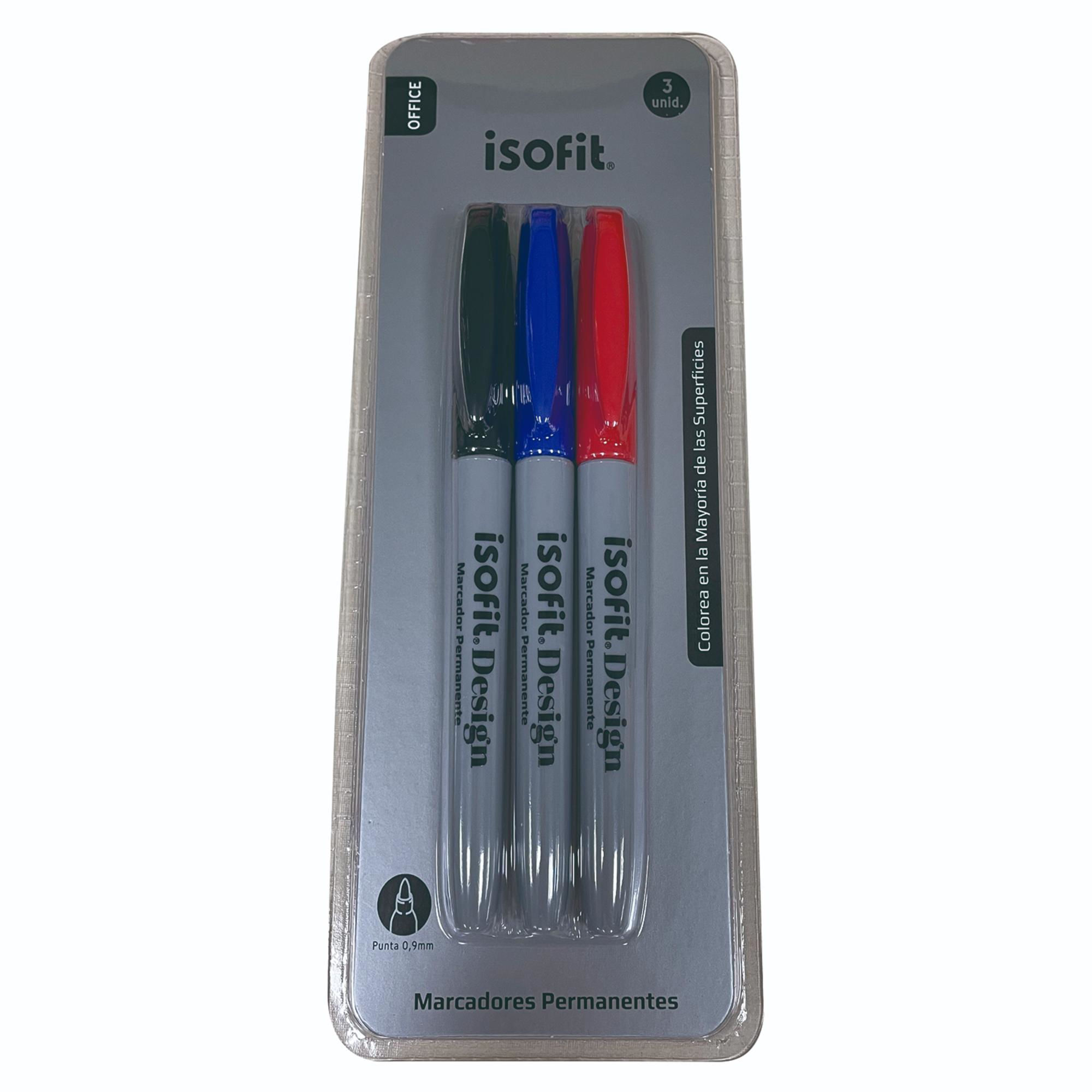 Marcador Permanente Negro-azul-rojo Isofit