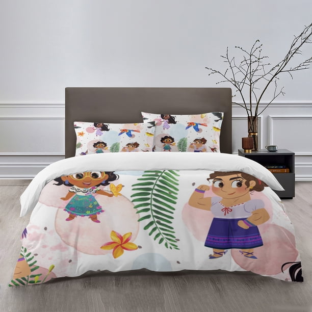 Encanto Bedding Sets Bed Cartoon Duvet Cover Lightweight 3 Piece Bet Sets for Kids Boys Girls