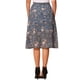 thumbnail image 3 of INSPIRE CHIC Falda Midi Línea A para Mujer Vuelta al Colegio Estampado Floral Chiffón Vintage Faldas de Verano Gris Azul S, 3 of 6