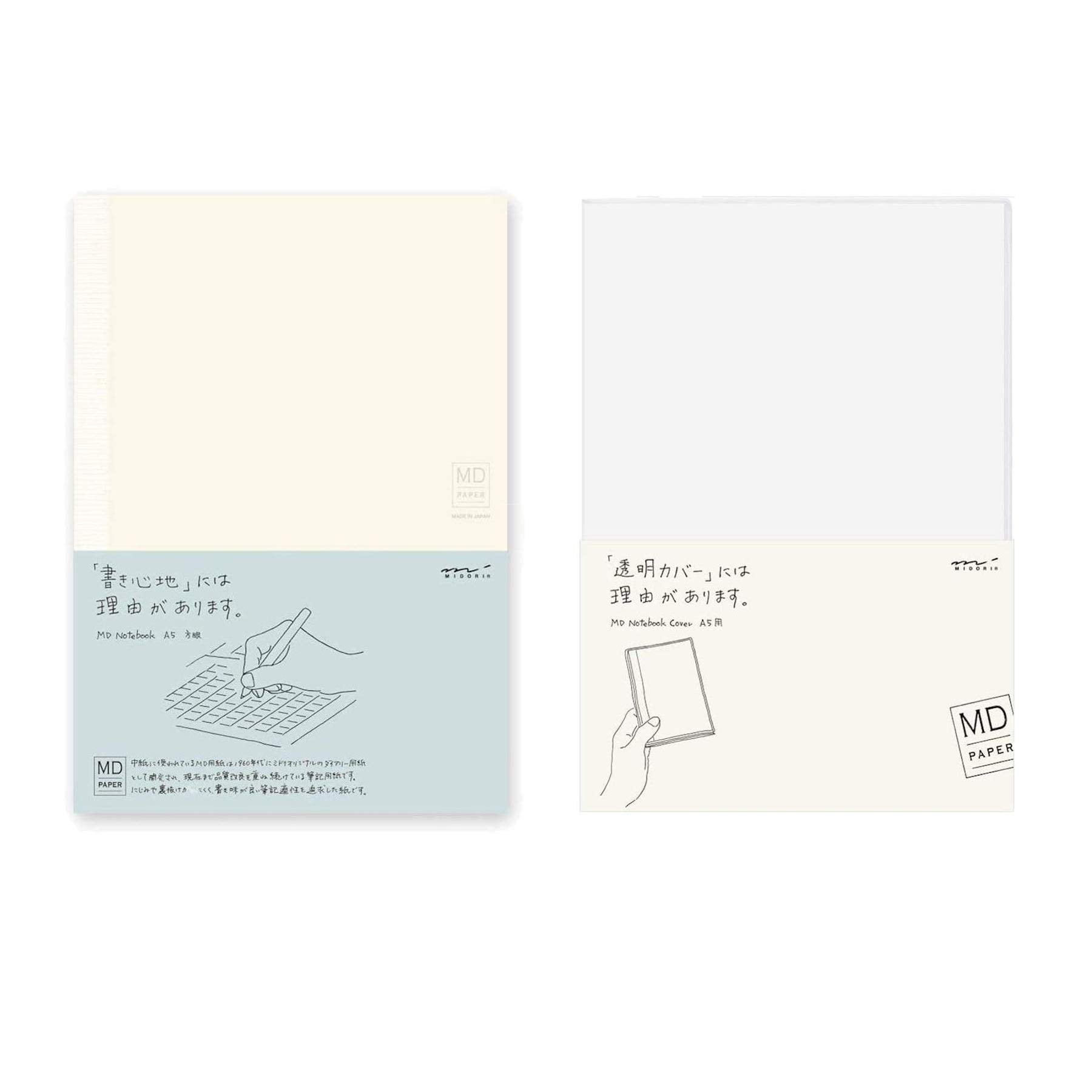 Juego De Papel Cuadriculado Notebook Midori Md A5 Con Tapa