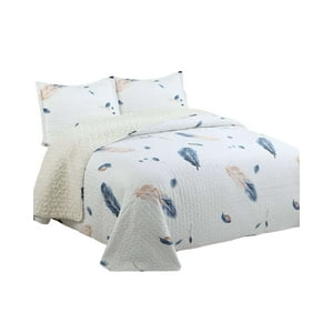 Feiya - Cubrecama Quilt Con Sherpa Plaza Y Media 180 X 230 Cm