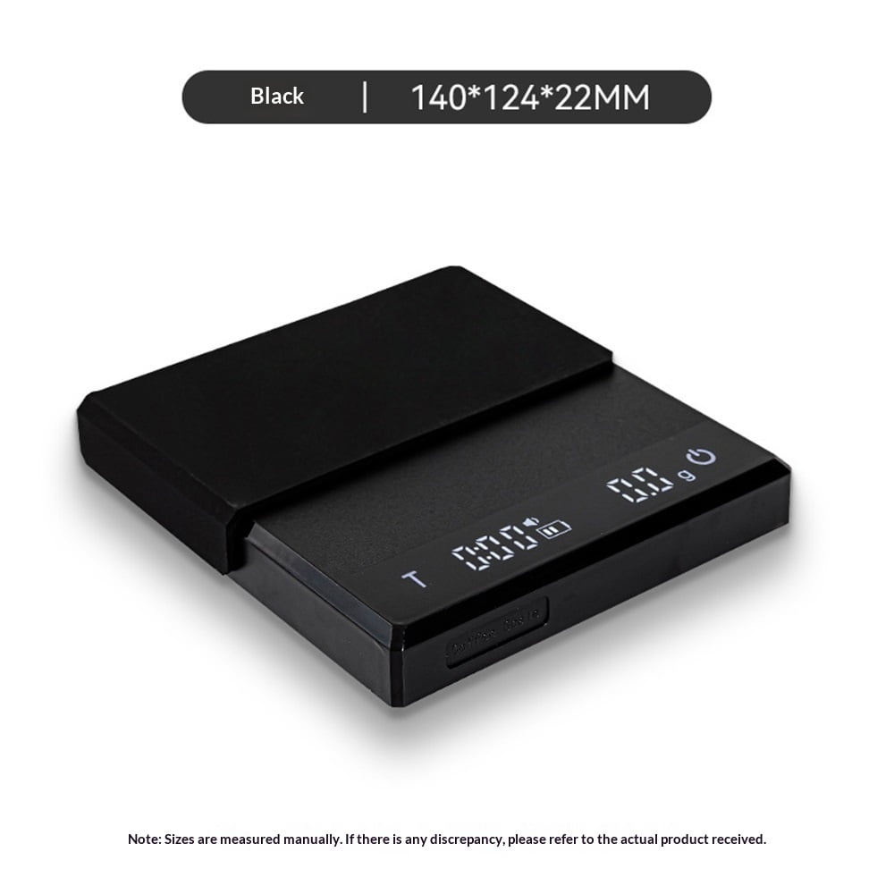 Xusx111 - Escala De Espresso Con Temporizador,escala De Café Pequeña Con Detección De Líquidos Sólidos,escala De Grano De Café Digital De Alquitrán Automático,pesado Preciso De 0,1 G,modo 3,negro (0,3