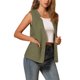 thumbnail image 4 of INSPIRE CHIC Chaleco de Mujer sin Mangas con Botones de Algodón y Lino Cuello en V Chaqueta Casual S Verde Militar, 4 of 6
