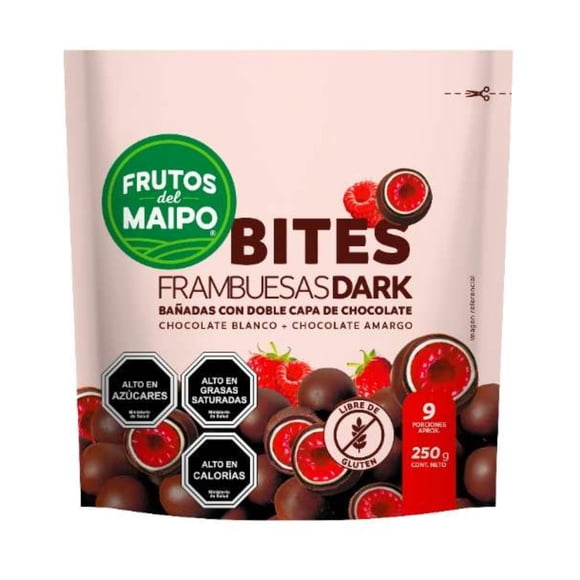 Bites Frambuesa Dark Frutos del Maipo DP, 250 g