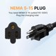 thumbnail image 2 of Cargador de vehículo eléctrico BESENERGY 15 A NEMA 5‑15 110 V‑120 V Cable de 6 m, 2 of 7