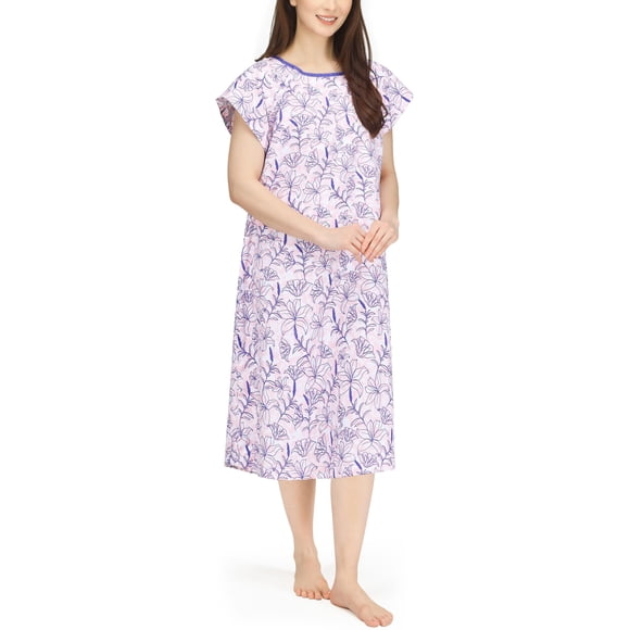 Bata de hospital NY Threads para mujer, suave y elegante, color rosa