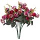 thumbnail image 1 of Xiao Hua Ramo de Decoración floral de Boda de 7 Tenedores y 21 Cabezas de Seda artificial con Flores Falsas, Hojas y Rosas, 2 Paquetes, Rosa Intenso, 1 of 4