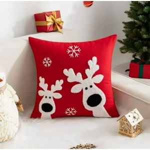 Genérico - Pack De 4 Fundas De Cojín De Navidad De 45X45 Cm Con Bordado J16