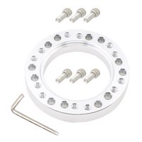 Magideal - Almohadilla Espaciadora Del Adaptador Del Cubo Del Volante Del Coche De Aleación De Aluminio, Con 6 Tornillos Accesorios Universales De Dirección Piez Plata