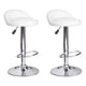 thumbnail image 1 of Pack 2 Silla Bar Altura Regulable Taburete Respaldo Blanco, 1 of 2