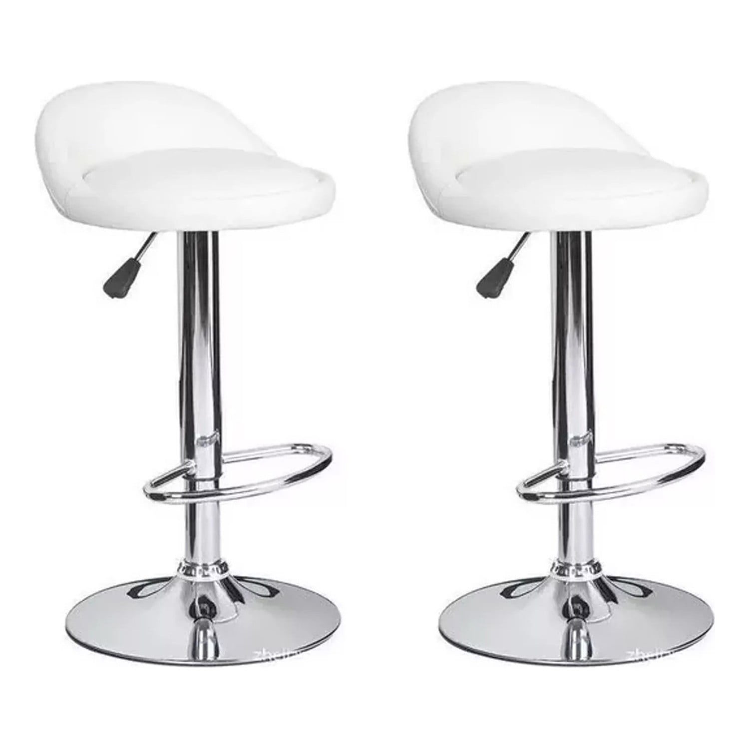 Genérico - Pack 2 Silla Bar Altura Regulable Taburete Respaldo Blanco
