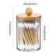 thumbnail image 4 of 4pcs Bamboo Lid Apothecary Jar Set - Clear Storage Containers for Cotton Swab, Ball, Pads, Floss - Vanity Makeup Organizer for Bathroom Accessories, 4 of 4