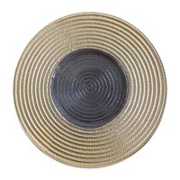 Bothyi - Platos Llanos De Cristal Plato De Postres 12.60 '' Para Sándwiches Cena Fiesta Hogar Oro