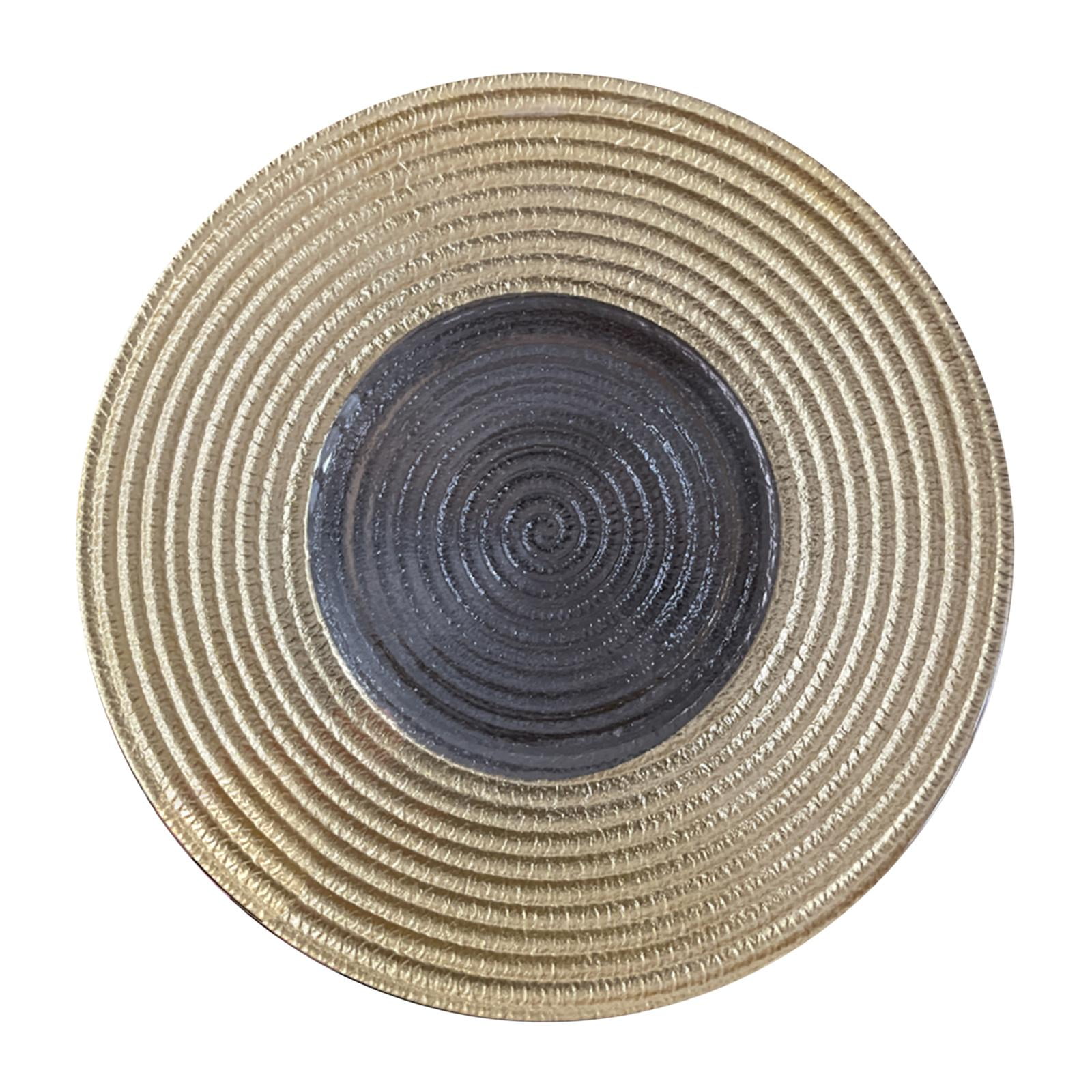 Bothyi - Platos Llanos De Cristal Plato De Postres 12.60 '' Para Sándwiches Cena Fiesta Hogar Oro