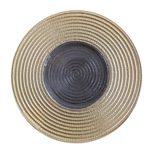 Bothyi - Platos Llanos De Cristal Plato De Postres 12.60 '' Para Sándwiches Cena Fiesta Hogar Oro