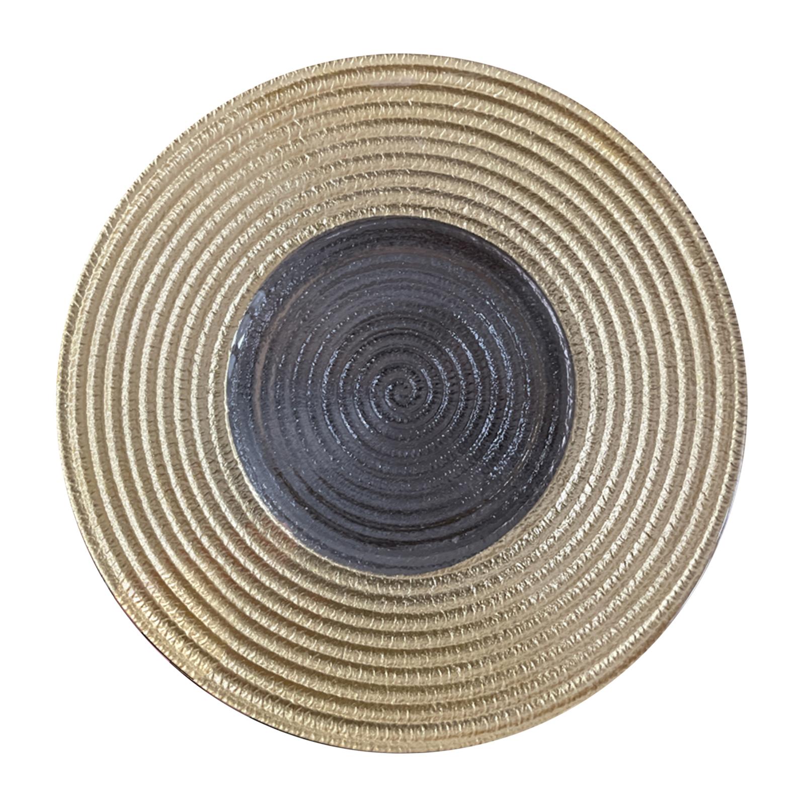 Bothyi - Platos Llanos De Cristal Plato De Postres 12.60 '' Para Sándwiches Cena Fiesta Hogar Oro