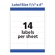 thumbnail image 4 of Etiquetas de dirección Avery Easy Peel Sure Feed, 1,3 x 4 cm, 1400, 4 of 8