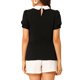 thumbnail image 3 of INSPIRE CHIC Blusa Vintage de Mujer para Regreso a Clases con Cuello Peter Pan en Contraste y Mangas Cortas Abullonadas L Negro, 3 of 7