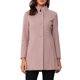thumbnail image 1 of INSPIRE CHIC Abrigo de Mujer de Largo Medio con Cuello Mao, Abotonado, Abrigo de Invierno con Bolsillos Inclinados y Forro Completo Gris Rosa M, 1 of 6
