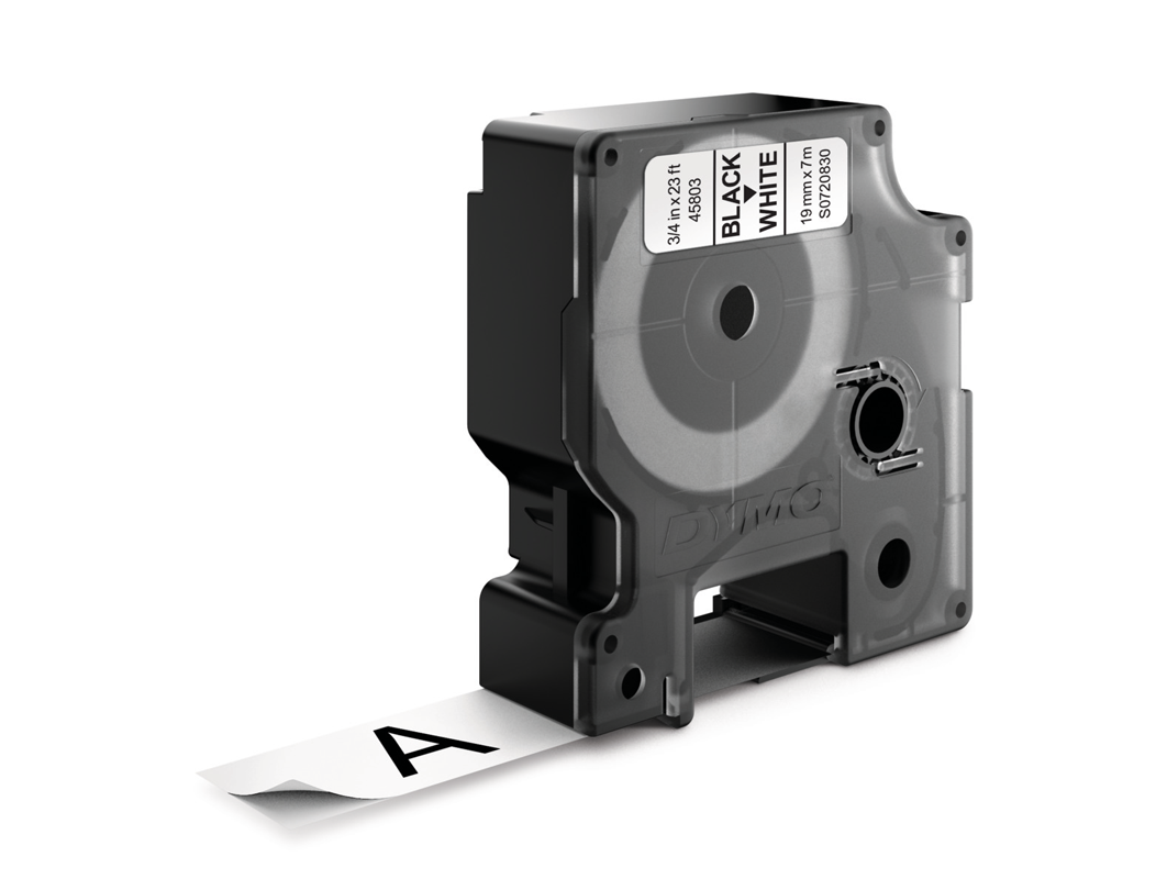 Cinta D1 Dymo 19Mmx7M Negro/Blanco