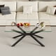 thumbnail image 1 of 39.37" Rectangular Clear Tempered Glass Coffee Table,Stylish Design with Black Metal Legs, Coffee Table for Living Room, 1 of 3