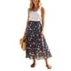 thumbnail image 2 of INSPIRE CHIC Falda Floral de Mujer con Volantes en Capas de Chifón A-Line Maxi Falda Azul Antiguo L, 2 of 6