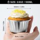 thumbnail image 2 of EUSOAR 50 unidades de cápsulas de aluminio plateado para cupcakes, 2 of 6