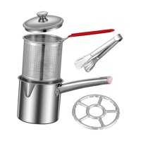 Magideal - Juego De Freidora, Olla Para Sopa, Práctica Y Gruesa Con Cesta Coladora, Olla Para Cocinar, Cacerola Para Leche Para Mochileros, Picnic, Camping, , Combinado 1,2 L Combinado 12 L