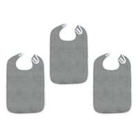 Magideal - Baberos Para Adultos De 3 Piezas,Baberos Grandes Para Alimentación De Adultos,Lavable A Máquina,Protectores De Ropa Ajustables Para Personas Mayores Gris Oscuro