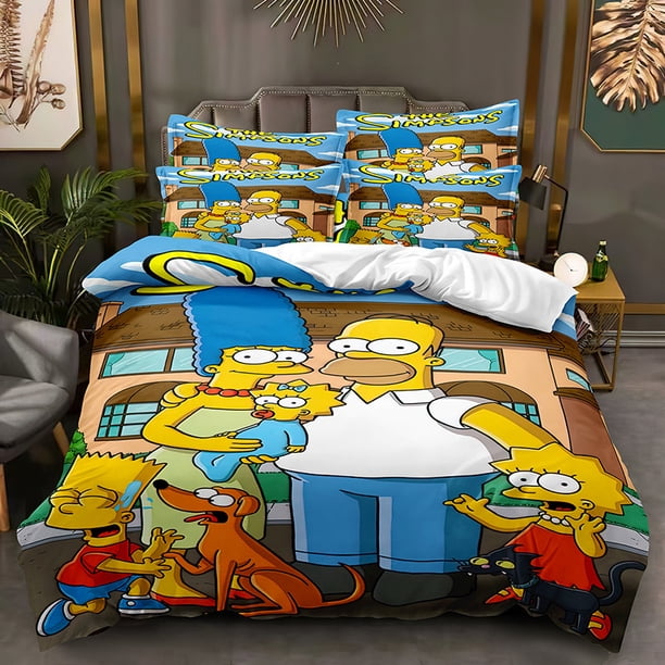 Simpson _ s Simpons Bedding Set Sheet Set for Kids Adults,All Season Lightweight