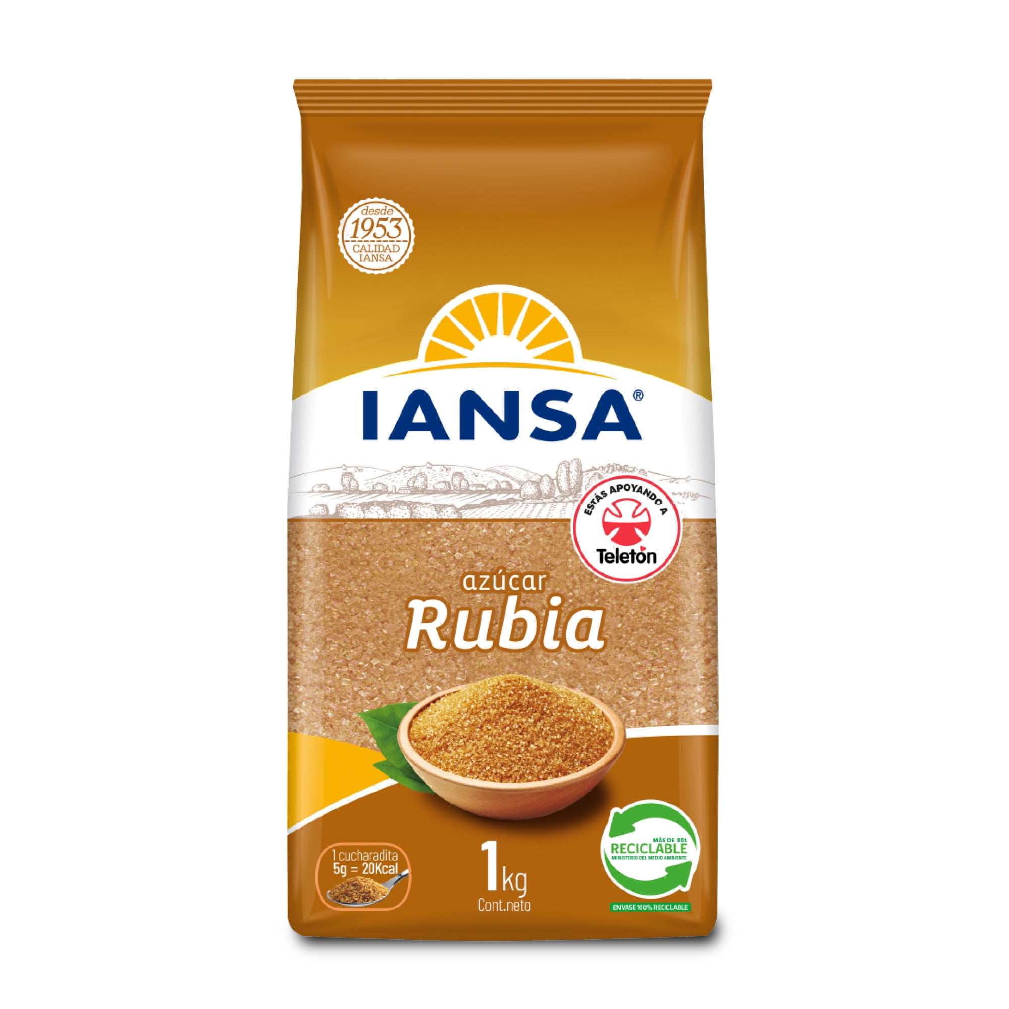 Azúcar Rubia Granulada Bolsa 1 Kg Iansa