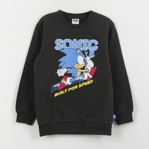 Polerón Cerrado Niño Gris Personaje Sonic