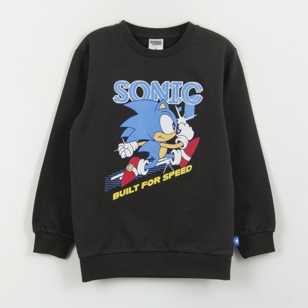 Polerón Cerrado Niño Gris Personaje Sonic