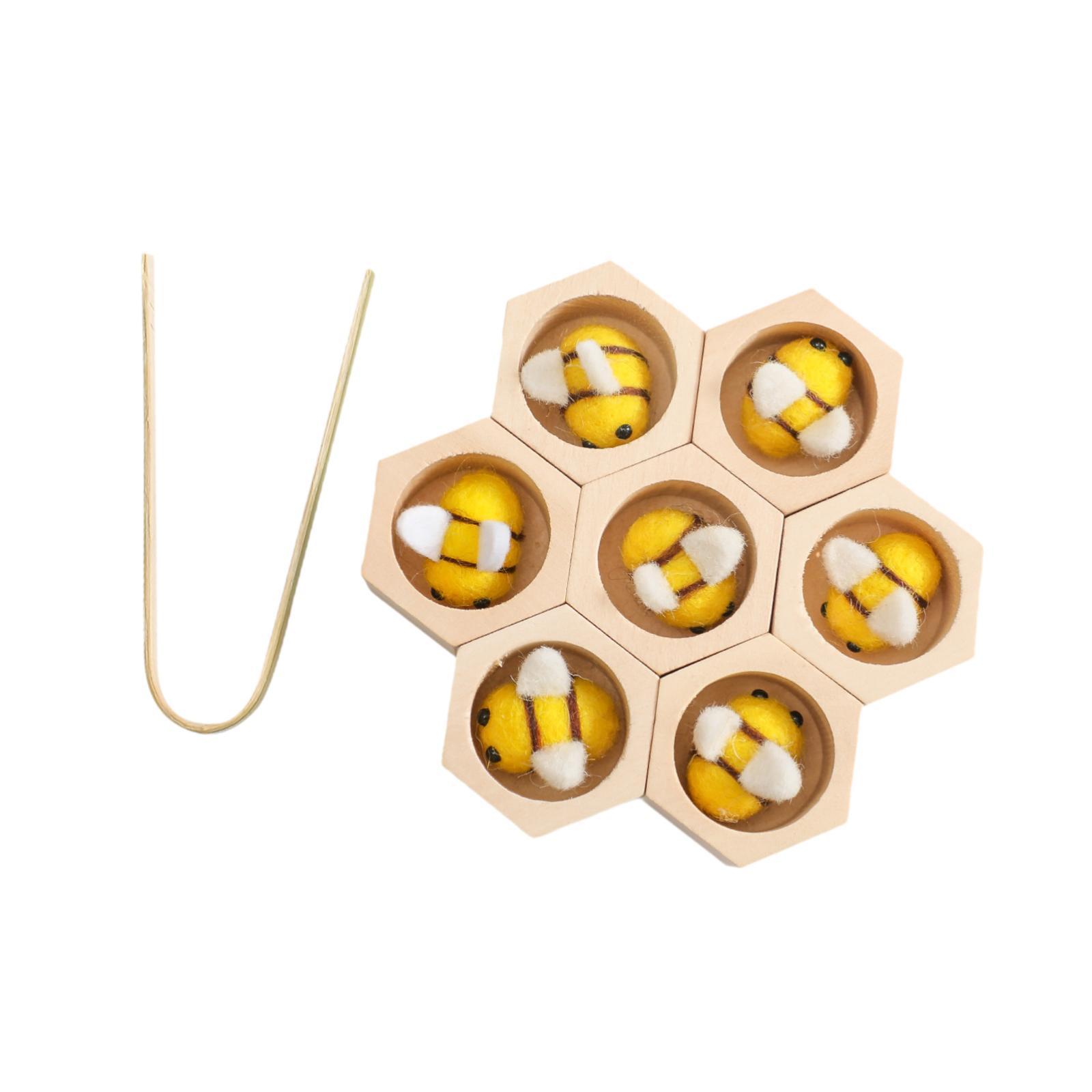 Bothyi - Pinza De Madera Para Colmena, Juego De Combinación De Abejas Con Colmenas Para Niñas, Regalos Para Niños, Color Amarillo