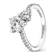thumbnail image 2 of Anillo Pandora con doble corazón de plata de ley 925 brillante, 2 of 4