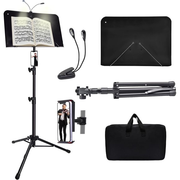 Atril Musical Tialero con Luz y Soporte para Celular