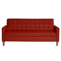 Latam Home - Futón Sofá Cama Genova Pu Rojo