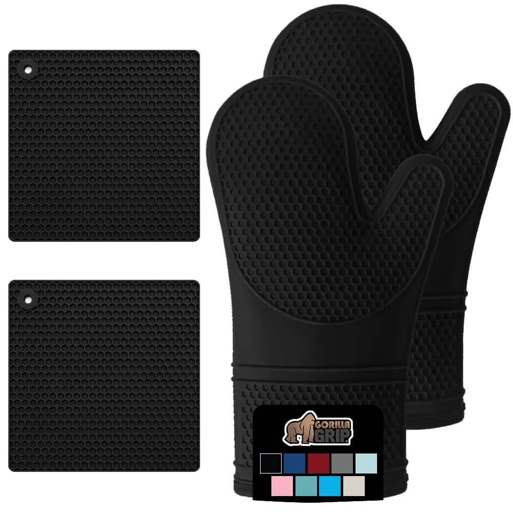 Juego De Guantes Y Agarraderas Para Horno Gorilla Grip, Silicona Sin Bpa