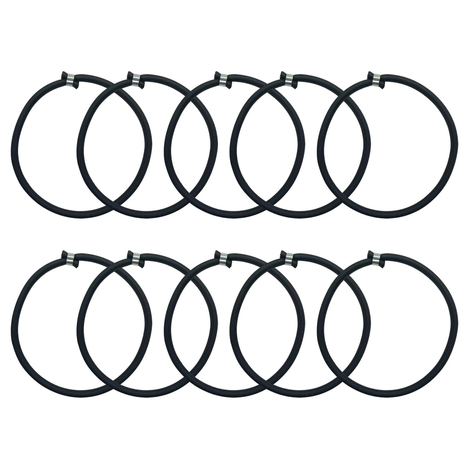 Ioensy - 10 Correas De Amarre De Cuerda Elástica De Trampolín Para Lona De Tienda De Trampolín Interior Negro