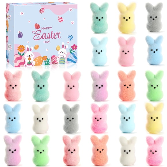 Juguetes de Conejito de Pascua ENNERGR, rellenos para canasta de Pascua, paquete de 24