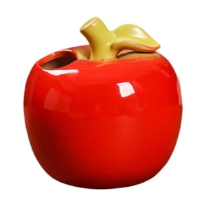 Magideal - Jarrón De Cerámica Con Forma De Fruta Para Flores, Jarrón De Propagación, Centro De Mesa, Flores Secas, Decoración Del Hogar, Decoración Moderna De Manzana Roja