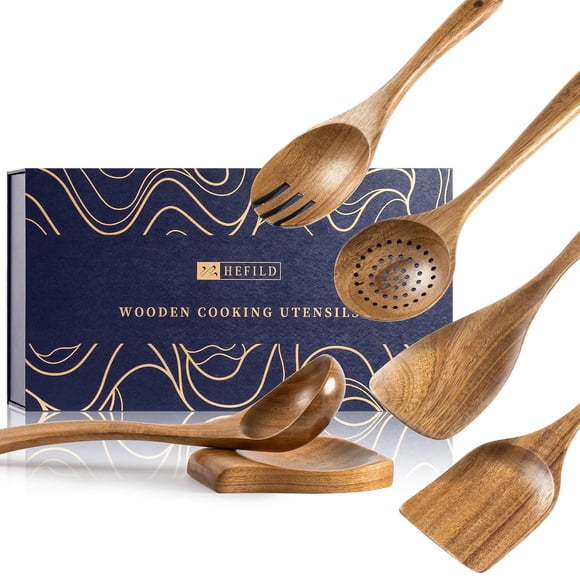 Juego de Utensilios de Cocina Hefild de Madera de Acacia – 6 Piezas